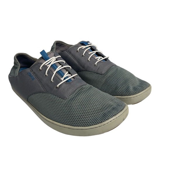 Olukai Nohea Moku stretchy/breathable men size 12 bluish gray no tieboat shoe